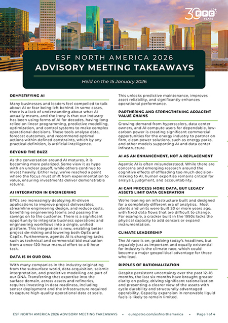 ESF North America 2026 Advisory Meeting Takeaways Cover