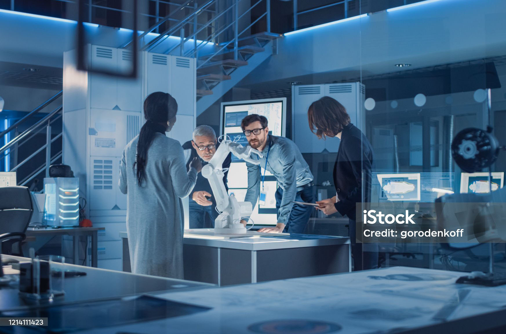 Team of Computer Engineers working with technology